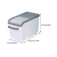 thumbnail image 3 of Cubo de arroz de plástico gris para el hogar, 15 kg, 1 unidad, 3 of 7