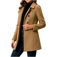 thumbnail image 3 of Cmtiyu Winter Coats for Women Classic Notched Collar Long Sleeve Button Pea Coats with Pockets Casual Fall Winter Outerwear Jackets S-2XL, 3 of 7