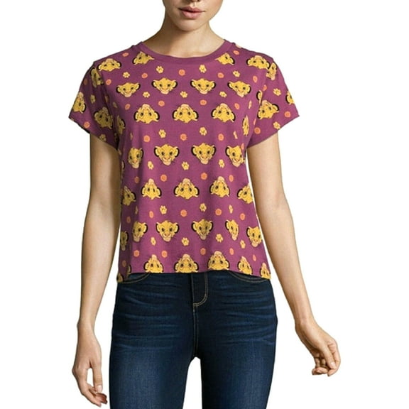 Disney Simba All-Over Print Junior Women's T-Shirt (Large)