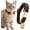 Dark brown, variant on Velvet Cat Collar with Bell, Adjustable Luxury Kitten Collar, Non-Breakaway Secure ID Collar for Cats and Kittens, Soft Plush Fabric(White)