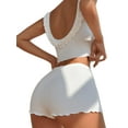 thumbnail image 2 of FEORJGP Women's Summer Pajiamas Set Ladies Soft Cute Loungewear Sleeveless Vest V-Neck Ruffled Waistcoat Backless Crop Tank Tops with Mini Bow Shorts 2 Pieces Sleepwear Nightwear, 2 of 6