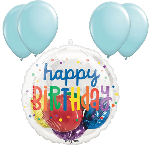 LoonBalloon 20 Inch Insider Birthday Rainbow Balloon with 4 latex balloons- Colorful & Festive