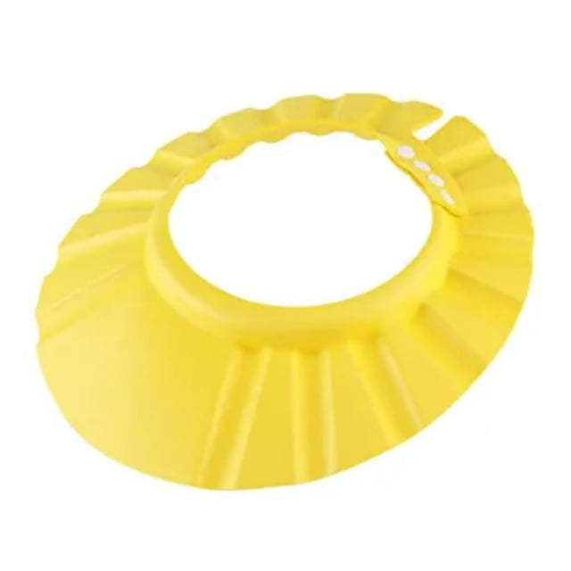 DEBGFS Bonnet de Shampooing Durable Visière de Bain pour Bébé Chapeau Ajustable Protection des Yeux Imperméable Protection Cheveux Jaune