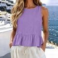 Ashirexll Womens Casual Tops Spring and Summer Round Neck Pleated ...