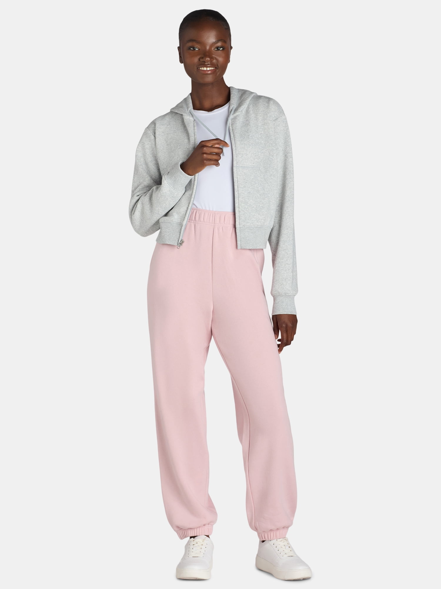 No Boundaries Soft Fleece Jogger Pants, 28” Inseam, Women’s