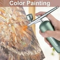 thumbnail image 4 of Aérographe Portable avec Compresseur Brosse à Air Sans Fil Double Action 2 Niveaux de Pression Réglable Batterie Intégrée pour Peinture Modèle Coloriage Art des Ongles Maquillage Décoration de Gâteau, 4 of 8