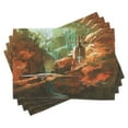 thumbnail image 1 of Ambesonne Fantasy Place Mats Set of 4, Spaceship in Canyon, Standard Size, Brown, 1 of 6