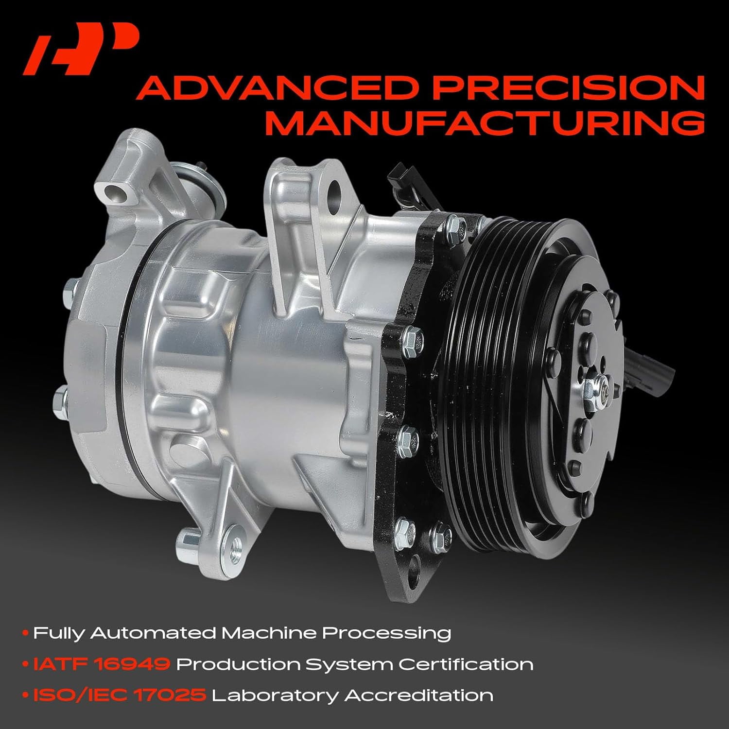 A-Premium AC Compressor with Clutch Compatible with Jeep Liberty 2002-2005 Sport Utility V6 3.7L