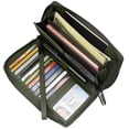thumbnail image 3 of Cartera Bveyzi de piel con bloqueo RFID para mujer, color verde oliva, 3 of 5