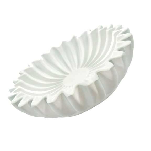 Elegant Fluted Resin Storage Container Large Scalloped Bowl Home Organization For Jewelry Accessories