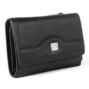 ID Stronghold RFID Blocking Secure Wallet - Ladies Compact Trifold - RFID Wallets for Women - Black