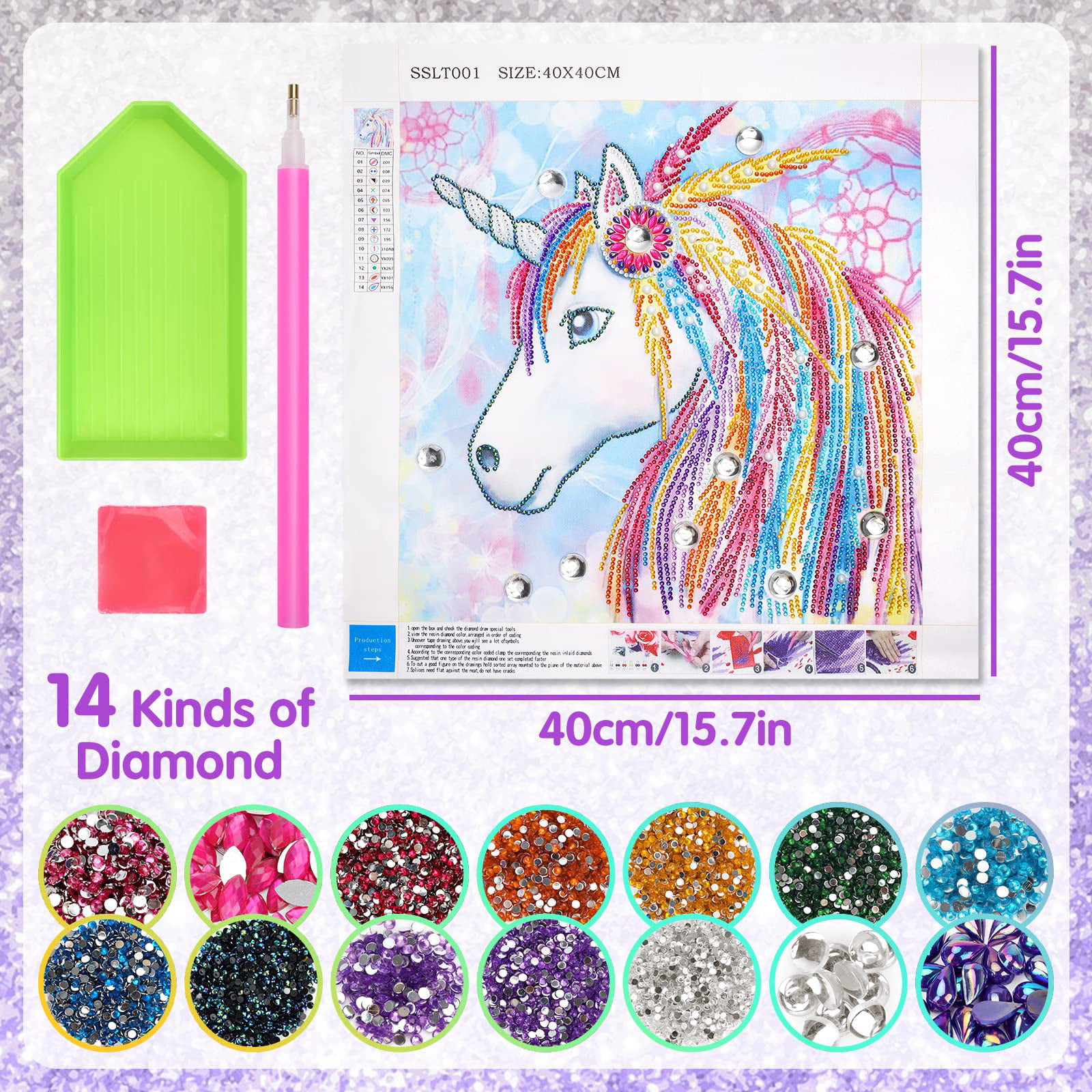  Yazhiji 6 Sheets Diamond Window Art Craft Kits for Kids,  Suncatcher Kit for Ages 6 7 8 9 10 Flower Sun Dolphin DIY Painting Kit for  Girls or Boys Ages 6+