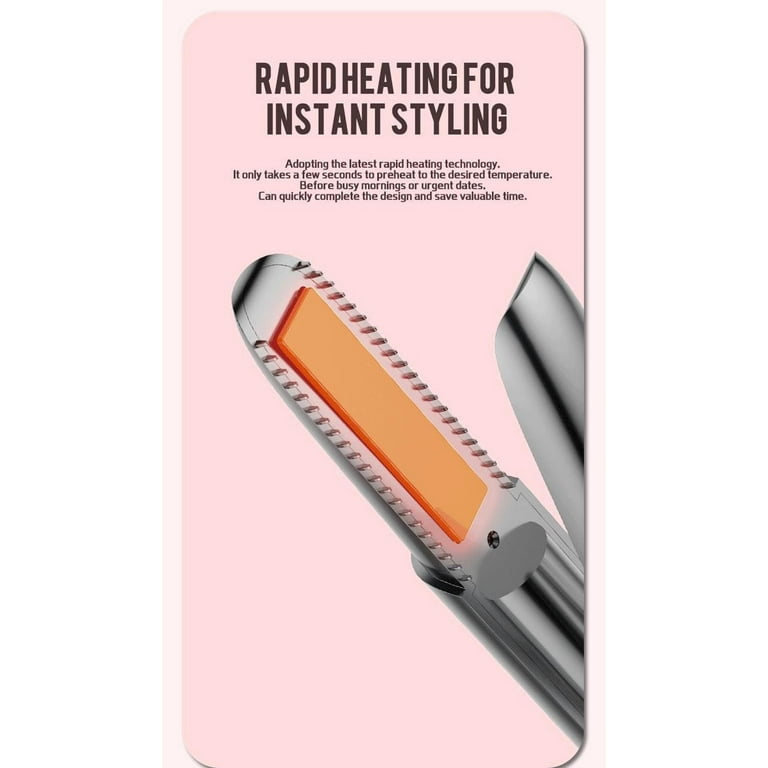 Travel Flat Iron Cordless, Mini Hair Straightener and Curler for On The Go, Portable Size USB-C Rechargeable Grey Straightening Iron