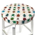 thumbnail image 3 of Lsque Cartoon Insects Pattern Round Bar chair cushion covers Velvet Fabric Premium Comfort Protects from Scratches and Stains for 14-17 Inch Chair-12 inch, 3 of 7