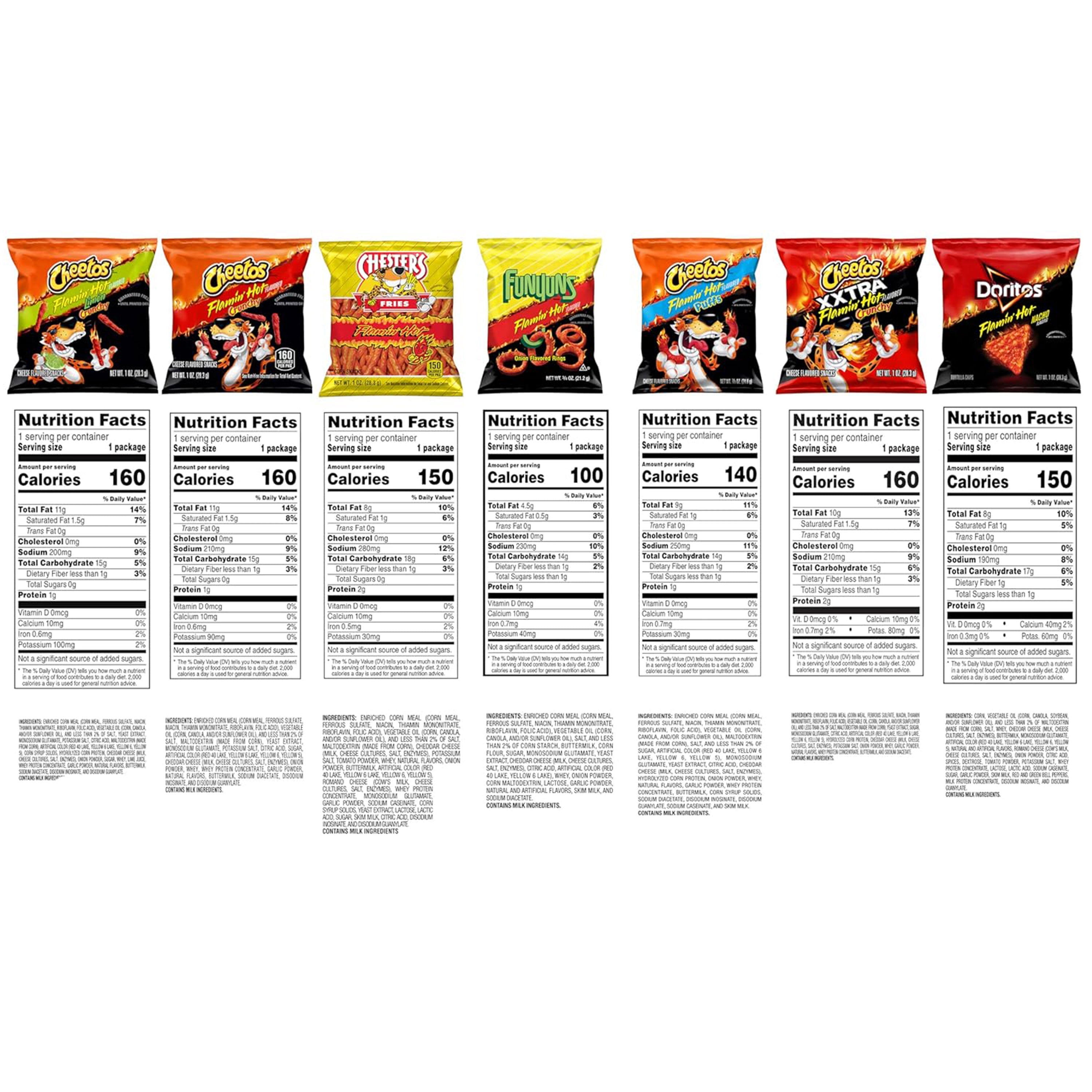 Frito-Lay Flamin' Hot Mix Snack Chips, Variety Pack (Pack of 21)