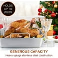 thumbnail image 7 of VeSteel 16'' x 11.5'' Roasting Pan with Rack, Stainless Steel Turkey Roaster Include Deep Lasagna Pan & V-Shaped Rack & Roasting Rack, Heavy Duty & Dishwasher Safe, 7 of 7