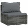 thumbnail image 3 of vidaXL 5 Piece Patio Lounge Set with Cushions Poly Rattan Gray, 3 of 7
