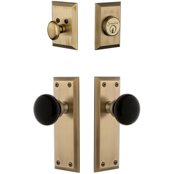 Grandeur 853346 Fifth Avenue Solid Brass Rose Single Cylinder Keyed Entry Deadbolt And