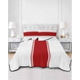 thumbnail image 2 of Quilts Twin Size Bedding Set, Red Solid Color Texture Lightweight Quilted Comforter, Simple Red Stripes Soft Reversible Bedspread Coverlet with Pillow Covers for All Season, 68" x 86", 2 of 7