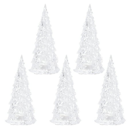 

5pcs Glowing Christmas Tree Plastic Christmas Tree Flashing Christmas Tree Colorful Night Light