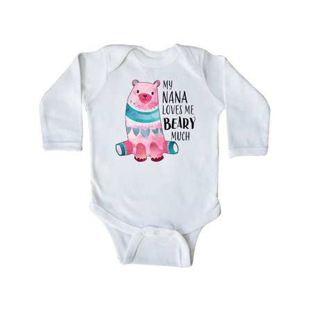 

Inktastic My Nana Loves Me Beary Much with Cute Bear Gift Baby Boy or Baby Girl Long Sleeve Bodysuit