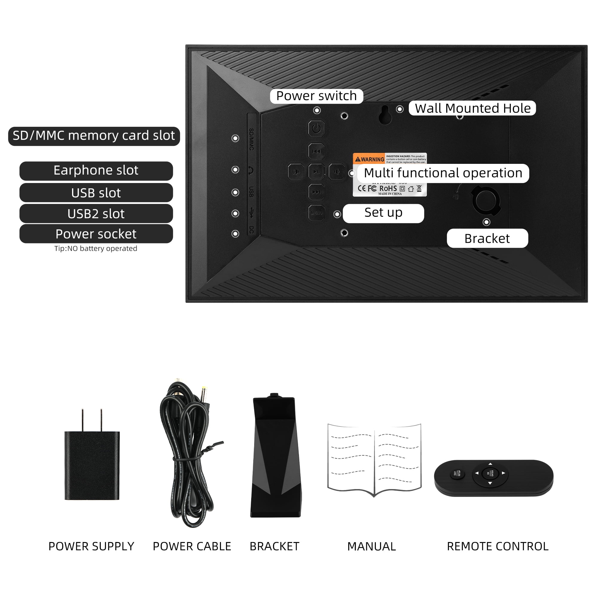 Memwake Multifunctional Large-Screen Digital Alarm Clock for 2026 World Cup，for Alzheimer's Patients with Date , Day of Week,Temperature and Humidity ,Multiple Display Modes,10-inch WIFI Black