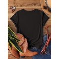 thumbnail image 2 of Heart Print Crew Neck T-Shirt, Casual Short Sleeve Top For Spring & Summer, Women's Clothing, 2 of 5