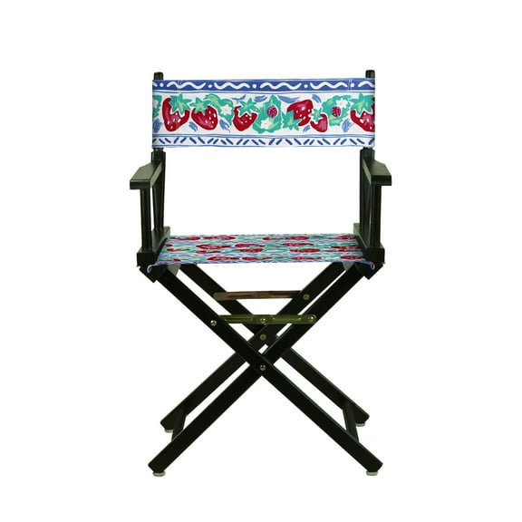 18" Director's Chair Black Frame-Strawberry Park