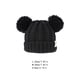thumbnail image 5 of Minnieouse Gorro con bolas de pompones esponjosos, tocado a la moda, forro cómodo, orejeras plegables, gorros de gran elasticidad para niños Negro 5piezas, 5 of 6