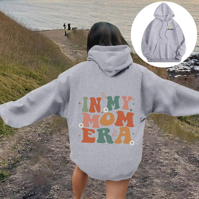 TINZ Sweat à Capuche Imprimé Arc-en-Ciel pour Femmes, Manches Longues avec Poches, Sweat à Capuche Simple pour Femmes, Sweat à Capuche Long pour Femmes