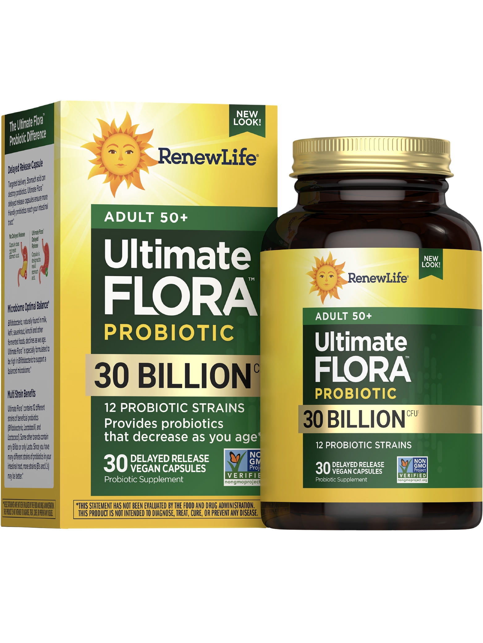 Renew Life Adult 50+ Probiotic Supplement Capsules, Unisex, 30 Billion CFU, 30 Count