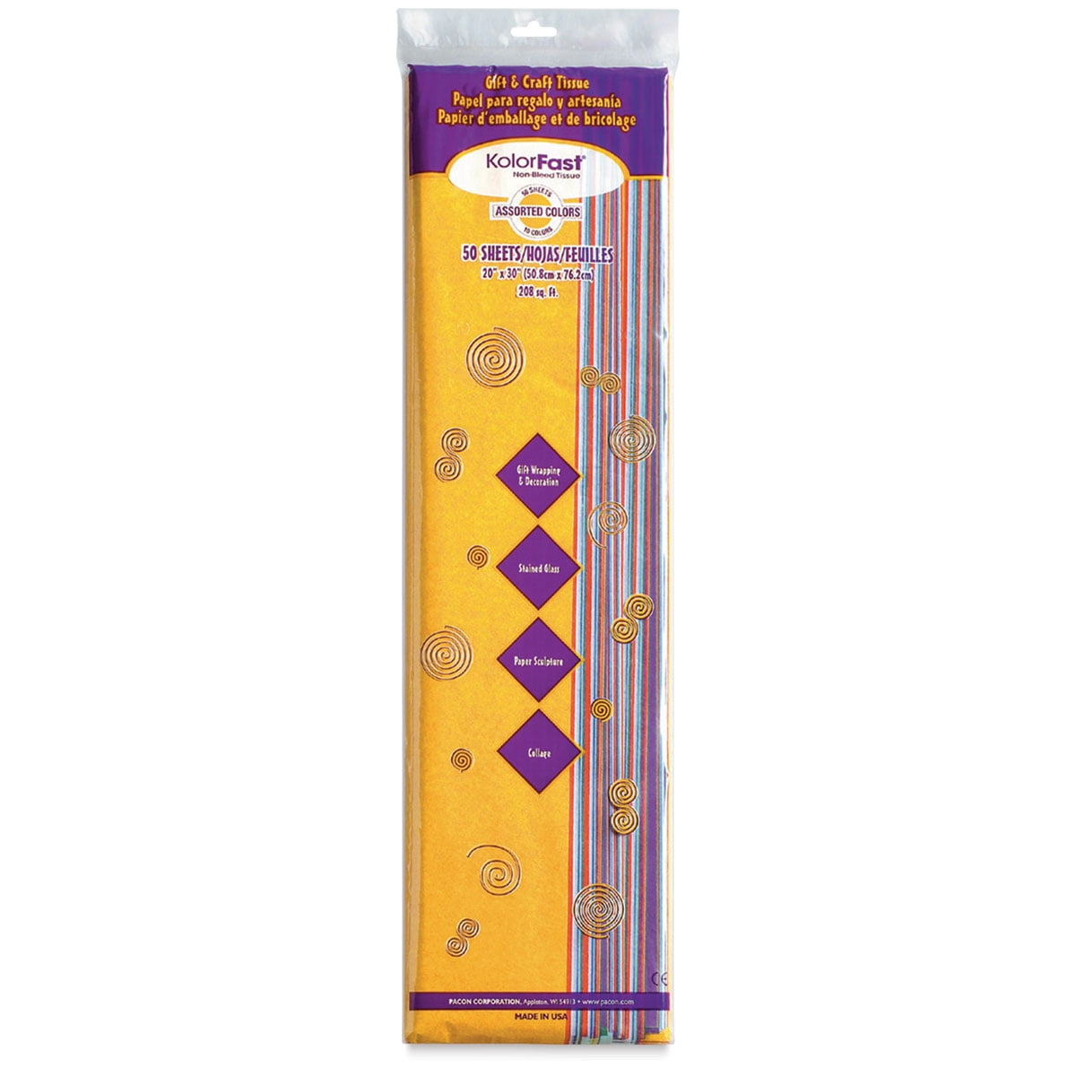 KolorFast Craft Tissue Paper, 20" x 30", Pack of 50 Sheets