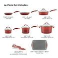 thumbnail image 4 of Rachael Ray Create Delicious Hard-Anodized Aluminum Nonstick Cookware Set, 11-Piece, Red Handles, 4 of 9