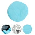 thumbnail image 3 of Unique Bargains 1 Pc Women Portable Shower Cap for Bathroom Hotel Vacation Business Travel Blue Satin EVA, 3 of 3