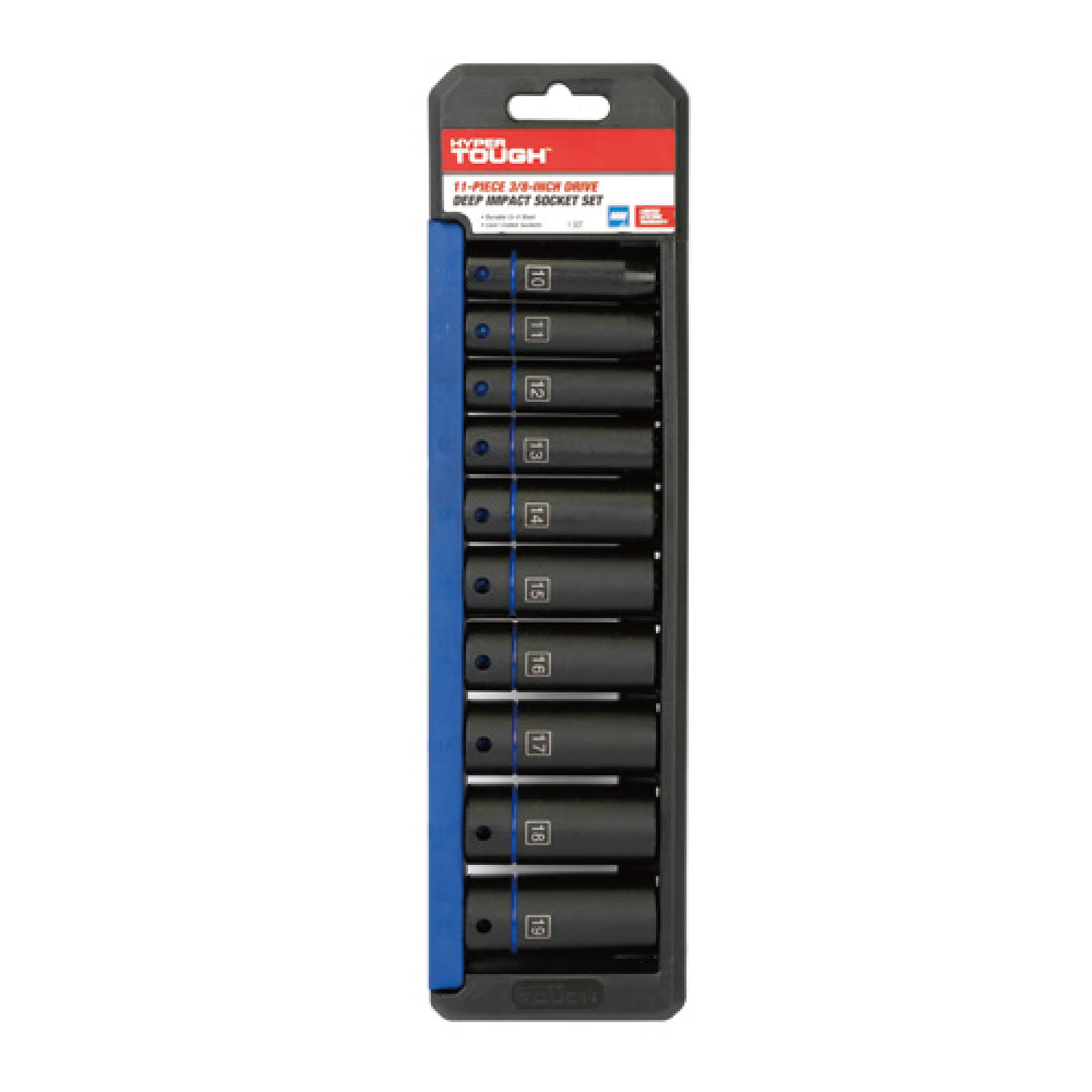 Juego de 11 piezas de dados de impacto métricos de 3/8 pulgada Hyper Tough (mm) 7