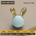 thumbnail image 2 of HDJNal 6pcs Loverly Blue Rabbit Shape Ceramic Cabinet Kitchen Knobs Handles Modern Single Hole Knobs for Drawer Cupboard Closet, with Mounting Screws, 2 of 4