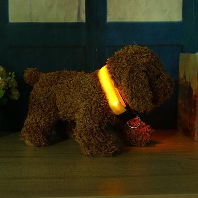 2.5cm LED Night Flashing Dog Pet Collar Collar de nylon Correa (Amarillo / XL) Ndcxsfigh Nuevos Originales