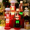 thumbnail image 5 of 1PC Christmas Decoration 11" Lighted Nutcracker Soldier/King Ornament Figure Puppet with LED Light Sculpture for Indoor Living Room Dining Table Fireplace Decoration, 5 of 9