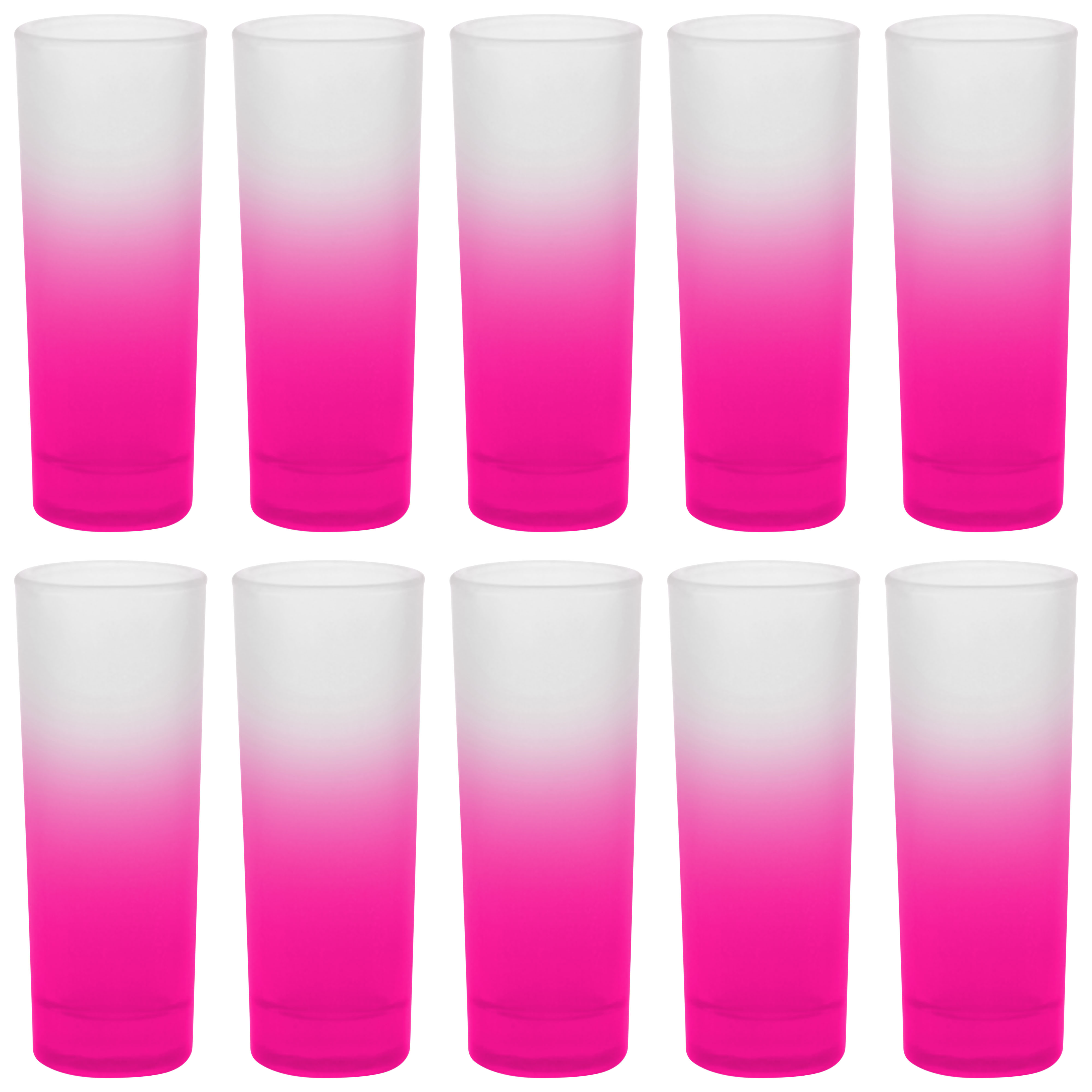 Colored and Frosted Tall Shot Glasses 2 oz. Set of 12, Bulk Pack