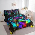 thumbnail image 3 of Homewish 3D Game Console Bedding Comforter Set 7 Pieces for Teen, Gaming Gamer Full Bedding Set, Splash Watercolor Artwork Reversible Fitted Sheet Flat Sheet, Lightweight Room Decor, 3 of 7