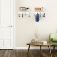 thumbnail image 3 of 2PACK Rack with hook for entryway - solid wood hanger wall mount, white entrance rack with hook for jackets, keys, bags and dog leashes, 5 hooks, 3 of 5