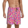 thumbnail image 2 of Kdxio Colorful Donuts 1 Print Mens Sleep Shorts Bottoms Soft Comfy Pajama Wear Pants with Drawstring Pockets, 2 of 5