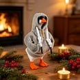 thumbnail image 4 of BingTong Desk Mini Goose Hoodie Costume,Goose Hoodie with Sunglasses & Gold Chain Decor,Goose Outfit for 7 Inch Tabletop Figurine Clothes,2-Dark Gray, 4 of 9