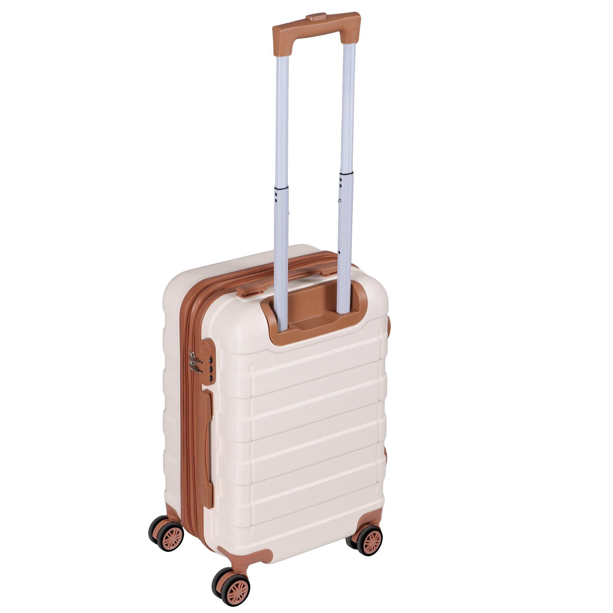 ZENSTYLE 21" Height Hardside Expandable Suitcase Luggage with Spinner Wheels White