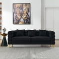 thumbnail image 5 of 81'' Loveseat Sofa for Living Room, Modern Teddy Small Couch with Deep Seat and Golden Legs, Comfy Cloud Couch with Pillows for Living Room, Black, 5 of 8