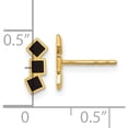 thumbnail image 4 of 14K Yellow Gold Black Epoxy Squares Post Earrings (Width 3.8) (Length 9.5) - Jbsp, 4 of 5