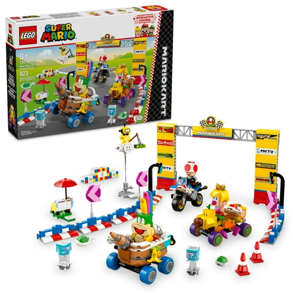 LEGO Super Mario: Mario Kart Baby Peach & Grand Prix Set Home Circuit - Nintendo Toy Building Set for Kids, Girls and Boys, Ages 8  - Collectible Mario Kart Toy - Gift Idea for Birthdays - 72036