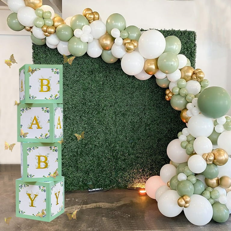Baby Decorations Sage Balloon Boxes, Boy Girl Baby Blocks with Baby Letters for Shower Decor Backdrop, Gender Reveal Decorations - Walmart.com