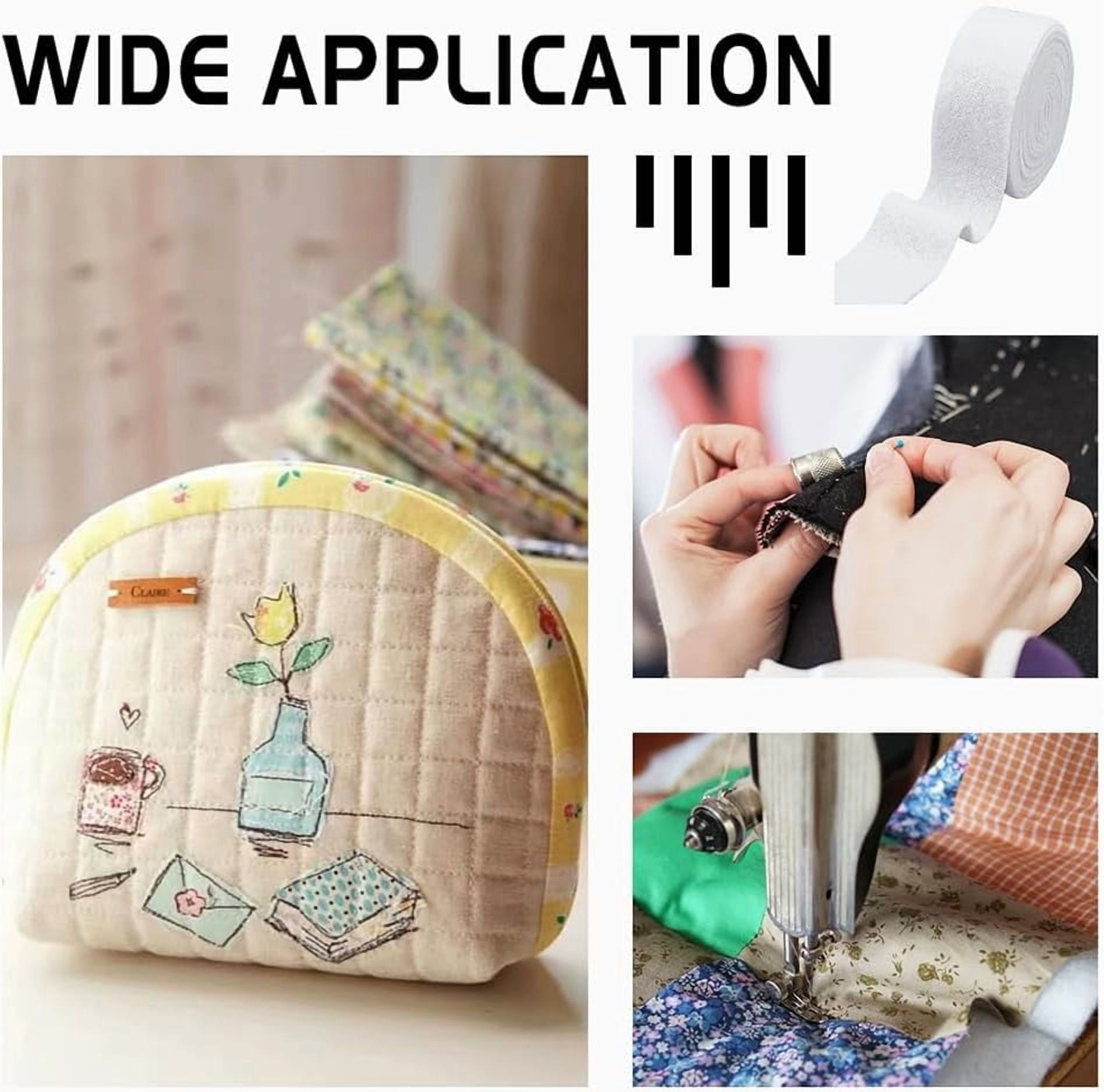 4 Roll Upholstery Cotton Rolls Cotton Batting Roll Cotton Blend Fleece Batting Needle-Punched Cotton Batting for DIY Crafts Quilts Jelly Roll Rugs Baskets 1.18inch Wide 1mm Thick
