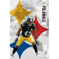 Posterazzi  Pittsburgh Steelers T Polamalu 14 Poster Print - 24 x 36 in.